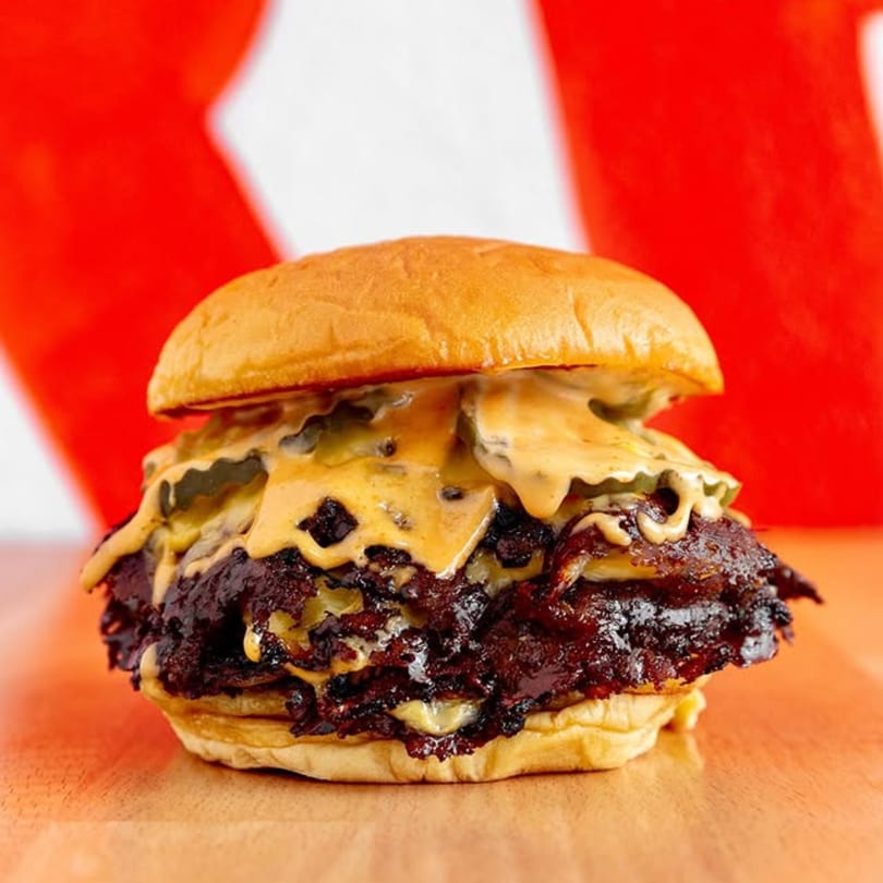 Burger with toppings